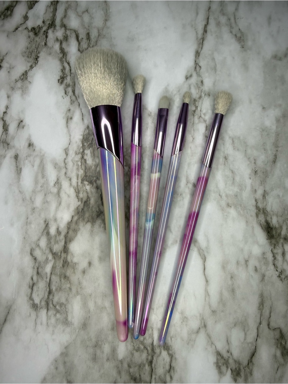 Iridescent Pink Makeup Brush Set - Women Makeup
